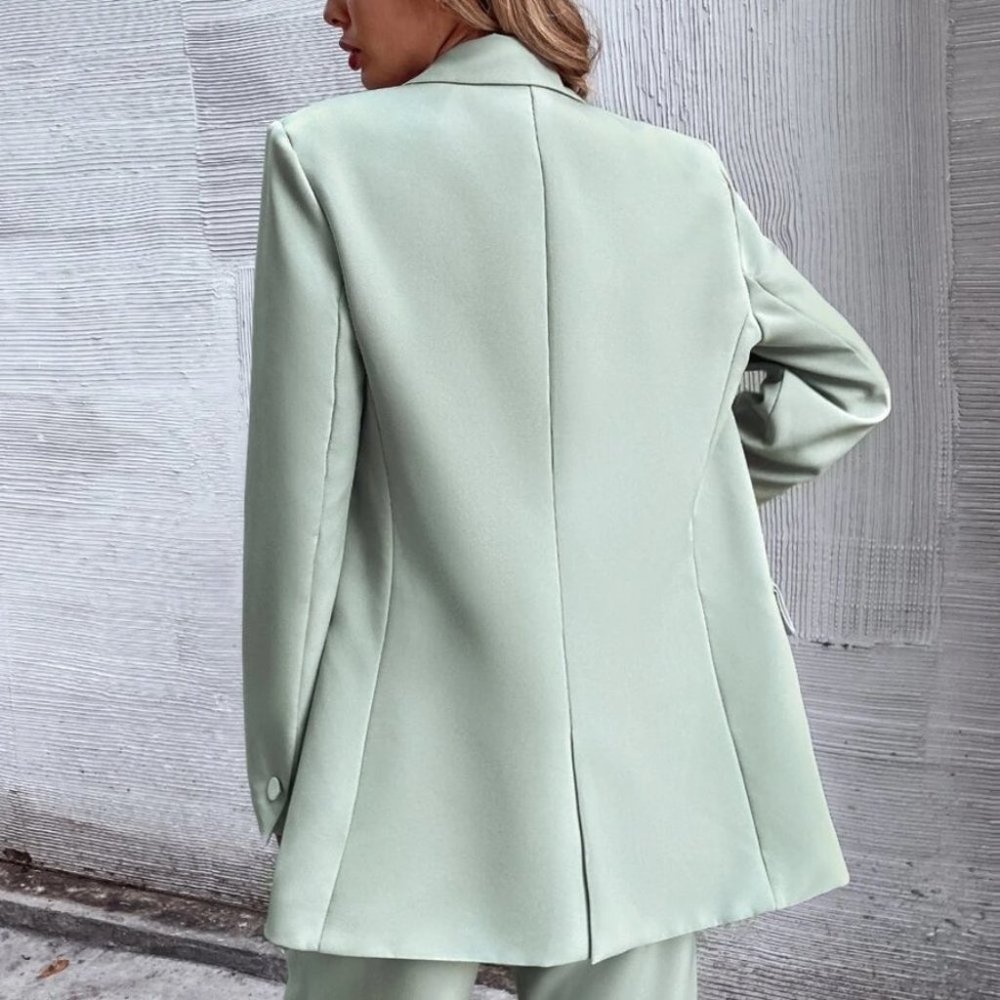 Double Button Classic Blazer GREEN - Picture 2 of 6